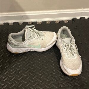 Nike White and Mint Renew Running Shoes